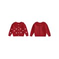 thumbnail image 3 of Baby Toddler Kids Girls Cardigan Sweater 6 12 18 24 Months 2T 3T 4T 5T Casual Heart Embroidery Doll Collar Button Infant Knitwear for Toddler Warm Clothes, 3 of 9