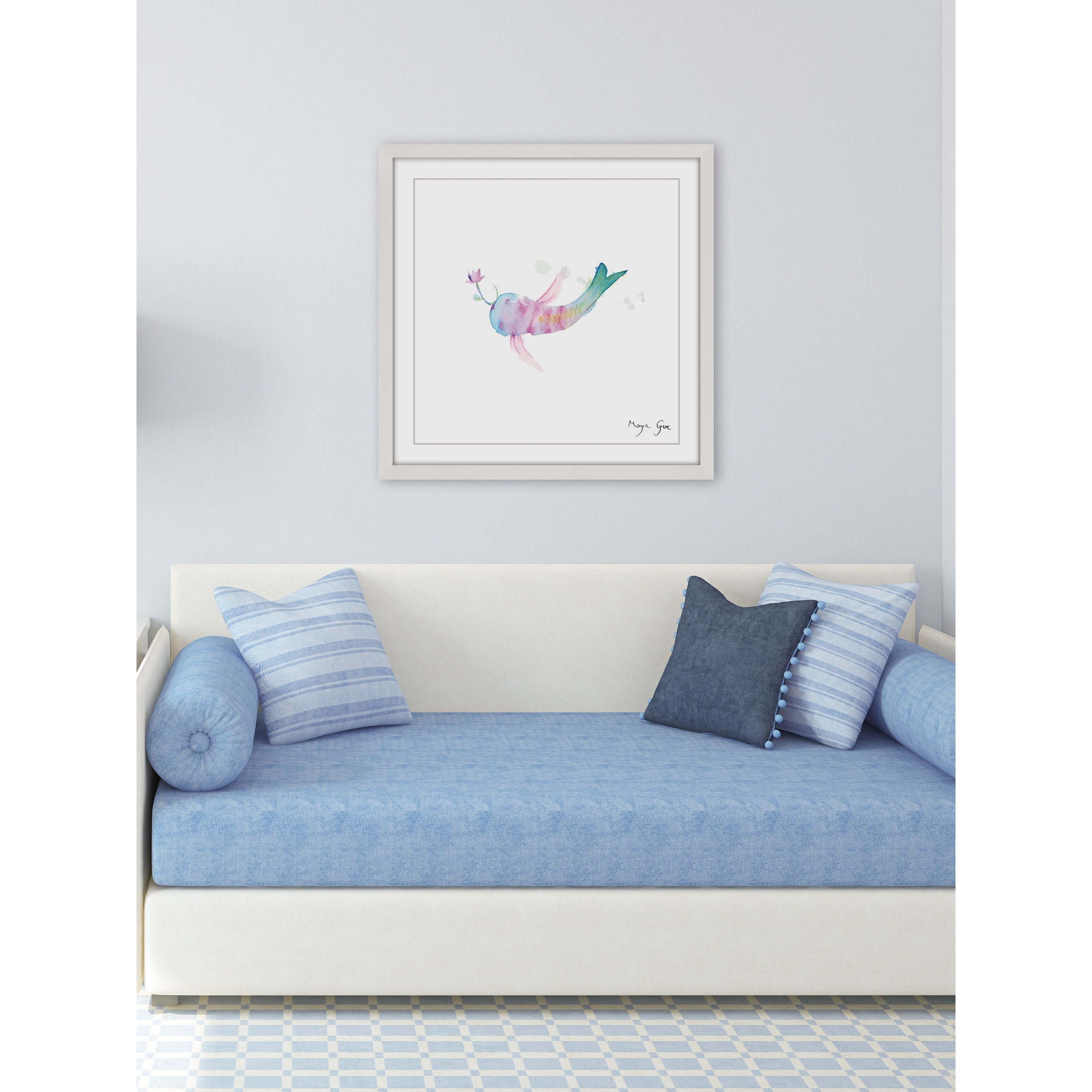 Marmont Hill "Watercolor Fish" by Maya Gur Framed Painting Print