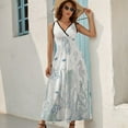 thumbnail image 5 of Summer Sea Turtle Coral Starfish Jellyfish Conch Seaweed Navy Blue Grey Sleeveless Dress Summer Women Clothes Dress for Pregnant Women Dresses, 5 of 9