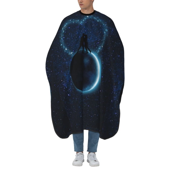 ZICANCN Hair Cutting Cape for Adults-Moon Couple Heart Star Cape Salon Barber Cape for Hair Stylist Shampoo Capes Waterproof , 55x66 Inch