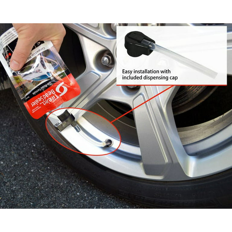 Fitter / auto mechanic applies bead sealer compound with a brush to a car  tire to create an airtight seal between the wheel rim and new tyre. (102  Stock Photo - Alamy
