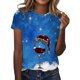 thumbnail image 1 of Gibobby Camiseta Navideña De La Mujer Camisetas de manga corta con cuello redondo y estampado lindo para mujer(Azul,M), 1 of 3