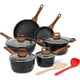 thumbnail image 1 of ESLITE LIFE Juego de Baterías de Cocina Antiadherentes, Juego de 12 Ollas y Sartenes con Recubrimiento de Granito, Compatible con Todas Las Placas de Cocina (Gas, Eléctricas e Inducción), Sin PFOA, Ne, 1 of 5