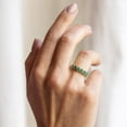 thumbnail image 3 of Vintage Emerald Engagement Ring, Unique Baguette Cut Emerald Wedding Band, Stackable Solid Gold Ring May Birthstone Anniversary Promise Gift, 3 of 3