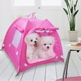 thumbnail image 4 of Greeniant Tienda de campaña para mascotas al aire libre, transpirable, lavable, cama plegable, cachorro, impermeable, perros pequeños y Hábitats y jaulas para animales pequeños M/Azul, 4 of 6