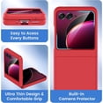 thumbnail image 4 of Motorola Razr Plus (2023) Case, [Built-in Ultra HD Camera Tempered Glass Protective Film], Hard PC Ultra-Thin Anti-Scratches Shockproof Protective Case for Motorola Razr+ 2023 - Red, 4 of 14