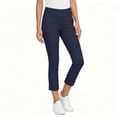 thumbnail image 4 of HongQid Women's Cropped Pants Elastic Waist Rolled Hem High Waisted Casual Work Petite Capri Trousers with Pockets, 4 of 7