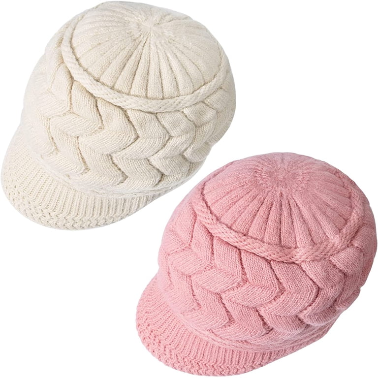 2PCS Women Winter Warm Knit Hat Slouchy Beanie Cap with  display picture 1