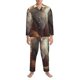 thumbnail image 3 of Balery Mystic Fox With Halo Pijama para Hombre de Dos Piezas con Manga Larga, Conjunto de Dormir y Descanso Suave con Bolsillos-Small, 3 of 7