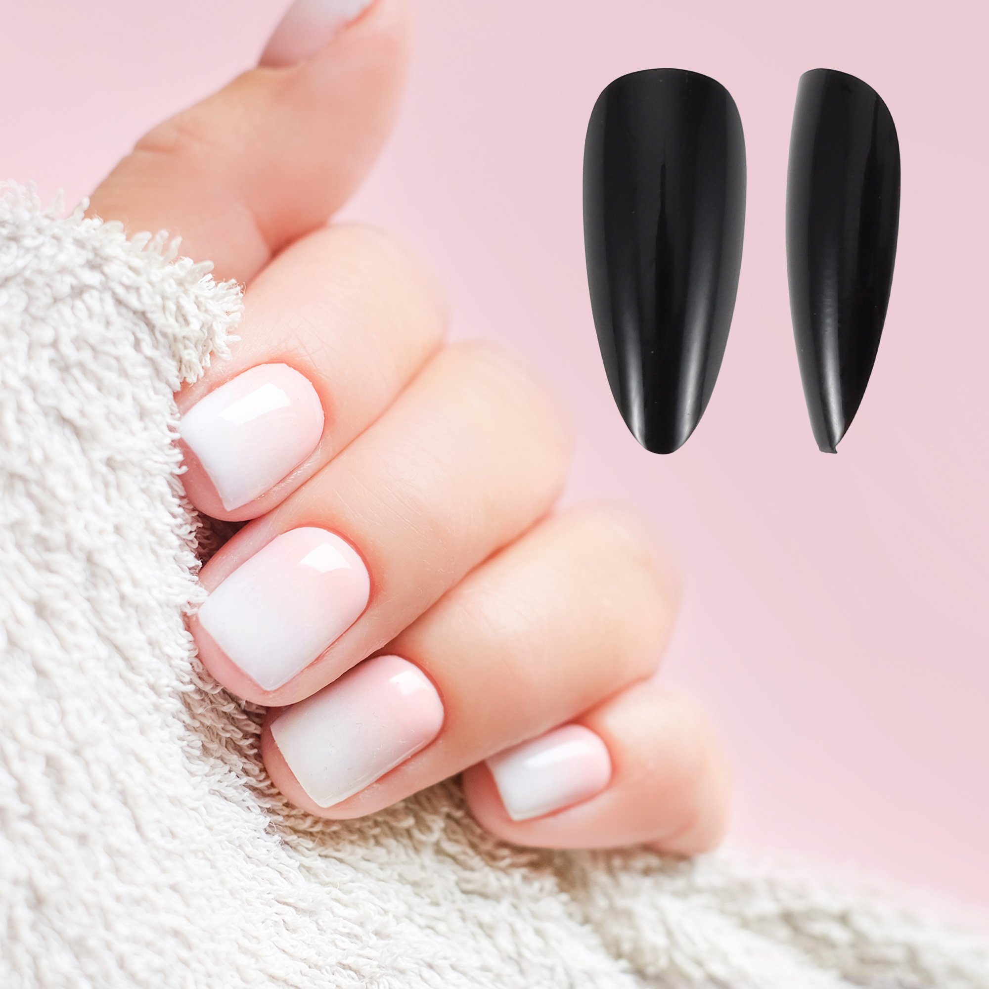 Unique Bargains Women's Fashion Fake Nails Black 120-pieces Per Set