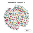 thumbnail image 2 of Placemats Set Of 4 / 6, Colorful Flowers_E Placemats For Dining Table Indoor/Outdoors Heat Resistant Washable Placemats 18" X 12", 2 of 8
