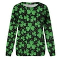 thumbnail image 4 of Pompotops Sweat-Shirt Classique à Manches Longues Col Rond Imprimé St. Patrick pour Femmes en Solde, 4 of 5