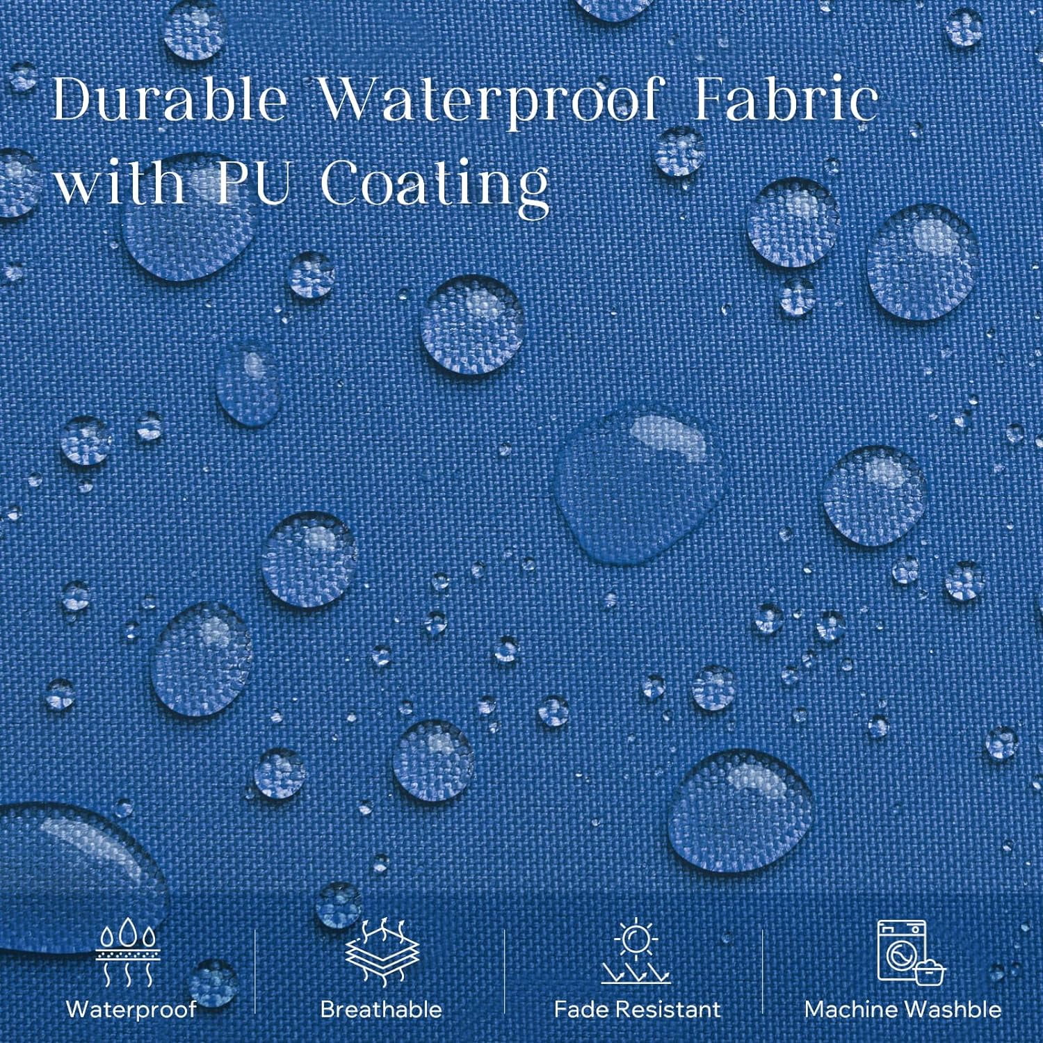 Phantoscope Outdoor Pillow Inserts - Pack of 2 Square Form Water Resistant Decorative Throw Pillows, 18" x 18", Blue