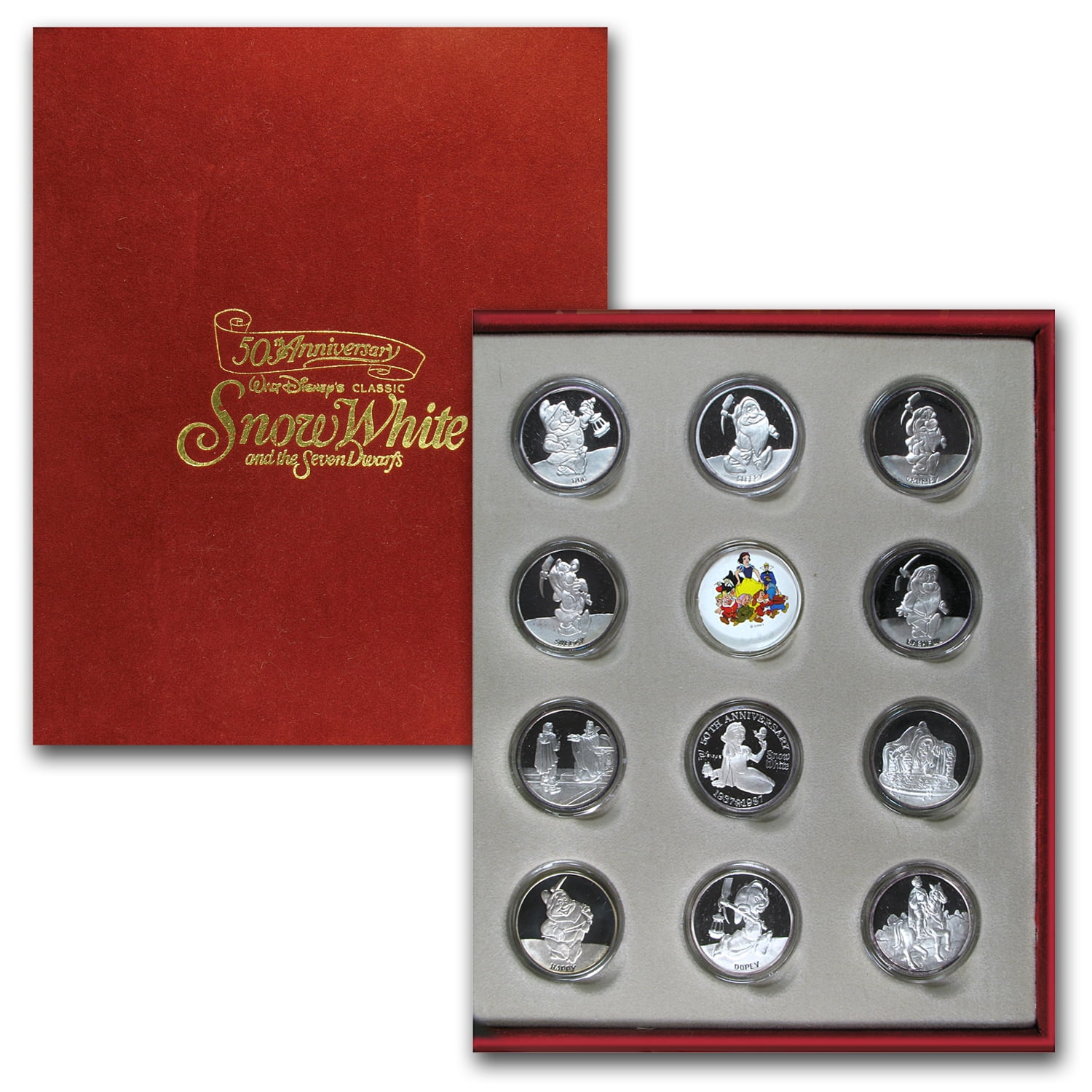 Disney AROUND THE WORLD シルバーコイン7枚セット 1 oz Silver Round - Disney/Snow White & the 7 Dwarfs (11 pc