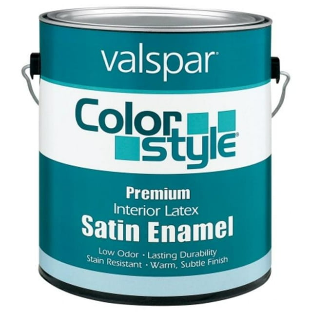 Valspar Brand 1 Gallon White ColorStyle Interior Latex Satin Enamel Wall Paint