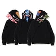 thumbnail image 3 of BAPE Teen Double hoodie Fake two cardigans zipper hoodie Men's jacket Casual sweater Shark hoodie cotton camo, 3 of 7