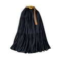 thumbnail image 2 of Women's Flowy Maxi Skirt, Solid Color High Waist Elastic Beach Skirt, Loose Casual Long Skirt for Vacation, Summer Outfits and Boho Style,Black,One Size, 2 of 8
