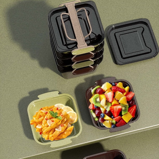 Set Of Four Portable Portable Lunch Boxes With Handles And Lids Fruit Boxes Food Boxes Microwaveable Lunch Boxes For Office Workers Deals Of The Day Clearance