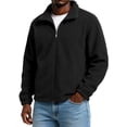 thumbnail image 5 of Sorvello Men's Full Zip Fleece Jacket Lapel Collar Long Sleeve Thermal Coat Winter Outdoor Warm Jacket with Zip Pockets Black XL, 5 of 7