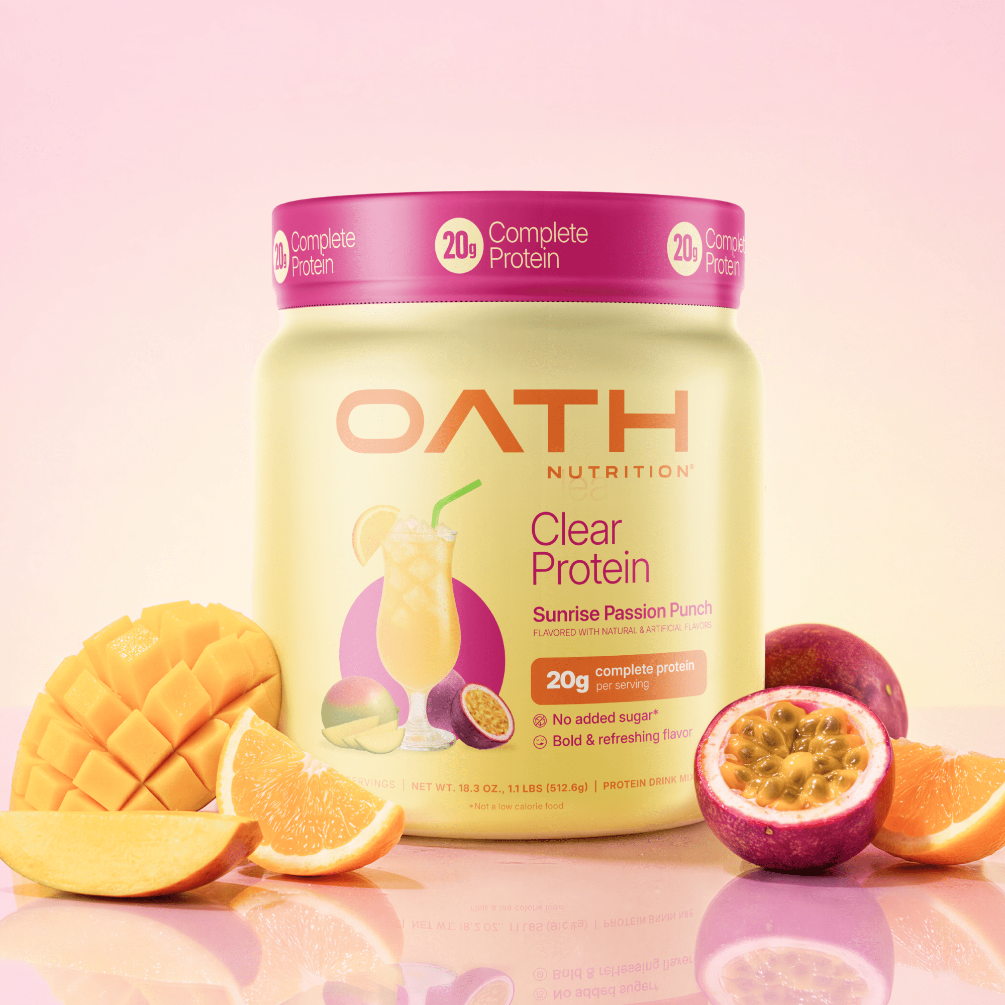 OATH Nutrition Clear Protein Sunrise Passion Punch 15 Servings