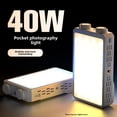 thumbnail image 2 of Portable LED Video Light 40W Video Camera Light Pocket Mini Outdoor High Brightness Fill Light Can Charge Phone,1 * fill light 1 * USB cable 1 * tripod 1 * screw 1 * English instruction manual,White, 2 of 8