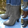 thumbnail image 3 of Retro Women's Boots - Lace-Up Design with Comfortable Chunky Heel, Fall/Winter Dressy, 3 of 10