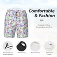 thumbnail image 5 of Sigee Butterflies on Polka Dots Print Mens Swim Trunks with Compression Liner Quick Dry Swim Stretch Beach Shorts with Pockets,S-3XL, 5 of 7