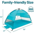 thumbnail image 4 of Beach Umbrella Tent Automatic Pop Up Sun Shelter UPF 50+ Cabana Camping Hiking Canopy by Alvantor, 4 of 11
