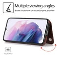thumbnail image 4 of FIEWESEY for Samsung Galaxy S22 Wallet Case with Card Holder, PU Leather Kickstand Card Slots Case, Double Magnetic Clasp Durable Shockproof Cover for Samsung Galaxy S22(Brown), 4 of 9