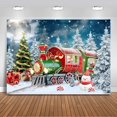 thumbnail image 1 of Fondo de tren de dibujos animados de Navidad de invierno, noche nevada, pinos navideños, decoraciones para fiestas navideñas, fondos de fotos para niños, fiesta de Navidad en el país de las, 1 of 4