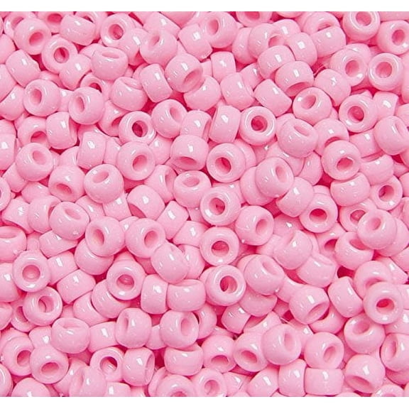 Jolly Store Crafts Pink 6.5x4mm Mini Pony Beads, Made in USA, 1000pcs