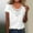 White, variant on AXXD White Basic Tshirts Shirts for Women Summer 2024 Lace Solid Color Pullover V-Neck Long Sleeve T-Shirt Top
