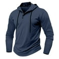 thumbnail image 1 of AherBiu Sweatshirts for Men Long Sleeve Drawstring Button Hoodie Slim Fitted Athletic Workout Running Hiking Pullover, 1 of 4