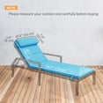 thumbnail image 3 of Outsunny Outdoor Lounge Chair Cushions with Back Ties, Set of 2, Turquoise, 3 of 10