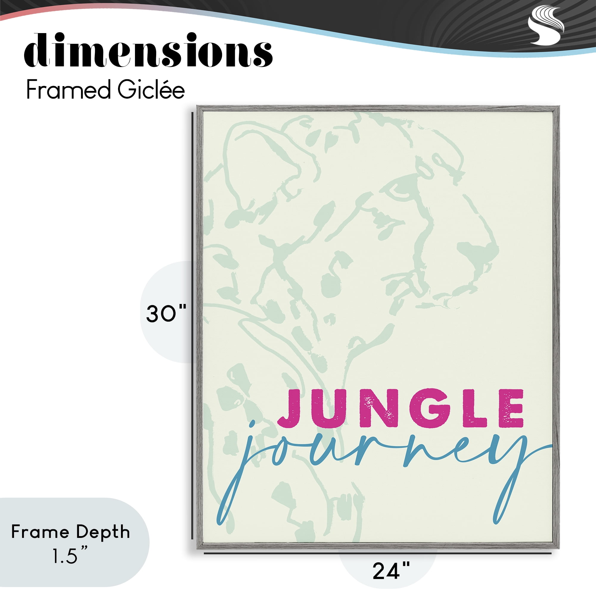 Stupell Industries Jungle Journey Cheetah Gray Framed Giclee Art, design by Lanie Loreth