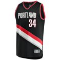 thumbnail image 2 of Men's Fanatics Jabari Walker Black Portland Trail Blazers Fast Break Replica Jersey - Icon Edition, 2 of 3