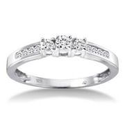 1/4 Carat Three Stone Diamond White Gold Ring