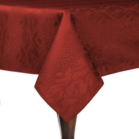 

Ultimate Textile (10 Pack) Damask Kenya 60 x 60-Inch Square Tablecloth - Home Dining Collection - Snakeskin Jacquard Design Sienna Burnt Orange