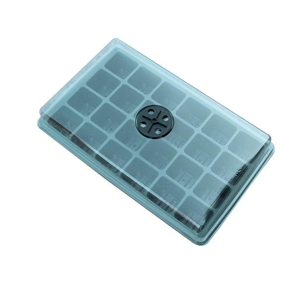 Bandejas de Humedad para Plantas de Interior, Caja de Cultivo de Semillas Cubierta de 24 Agujeros 37x23cm, Ventilación Ajustable, Bandejas de Plástico para Plantas