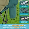 thumbnail image 5 of ABORON Oversized Rocking Camping Chair for Adults - 400lbs Capacity Heavy Duty Padded Rocker Chair, Folding Lawn Chair with Cooler Bag and Pockets, Portable Recliner Outdoor，Set of 2, 5 of 10