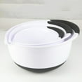 thumbnail image 1 of 3-Piece Plastic Mixing Bowl Set for Whipping Eggs, Washing Produce & Serving Salads, Lightweight Nesting European Design with Non-Slip Base, Easy-Pour Rim for Home & Rv , Three-Piece Salad Bowl Set, 1 of 3