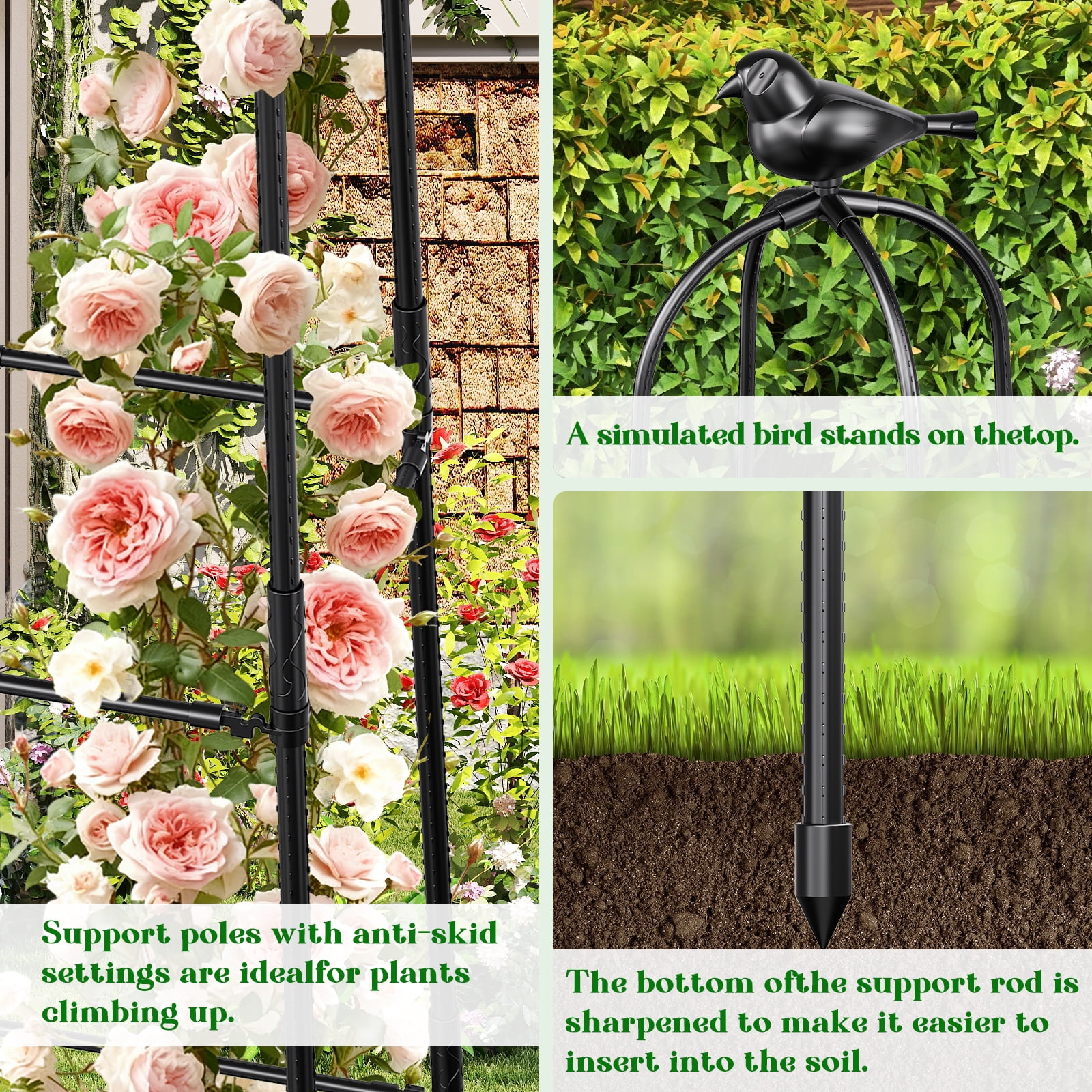 MQHUAYU 67 Inch Adjustable Garden Obelisk Trellis for Climbing Plants , Rustproof Metal Plant Support Frame, Outdoor Indoor Climbing Vine Cucumber Tomato Growing Stand