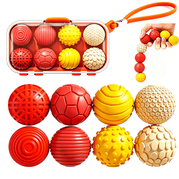 8PCS Silicone Magnetic Balls Fidget Toys,Stress Relief Sensory Toy with and Strap Case for Autism ADHD Anxiety,Stocking Stuffers Gift for Adults,Teen