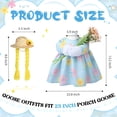 thumbnail image 4 of Spring Porch Goose Outfit, 23 Inch Floral Dress with Straw Hat and Braided Hair, Cute Goose Statue Clothes for Outdoor Lawn Garden Decor, Funny Farmhouse Porch Decoration, 4 of 9