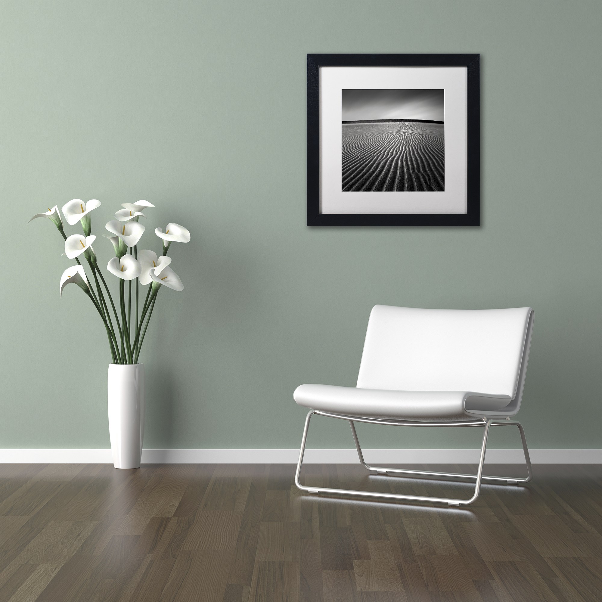 Trademark Fine Art "Ripples" Canvas Art by Dave MacVicar, White Matte, Black Frame