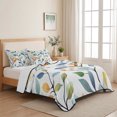 thumbnail image 5 of Twin XL Quilt Set 68''x98'', Colorful Leaf Lightweight Summer Bedspread Coverlet Set with 2 Pillow Shams, Summer Botanical Pastoral Spring Breathable All Season Quilt Bedding for Dorm/Guest Room, 5 of 9