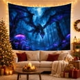 thumbnail image 3 of Moon Stars Nighttime with Forest Formidable Dragon Expansive, Mystical Fantasy for Space Lovers, Galaxy Room Decor, Halloween Gift, Tapestry Wall Hanging for Bedroom and Dorm, 3 of 7