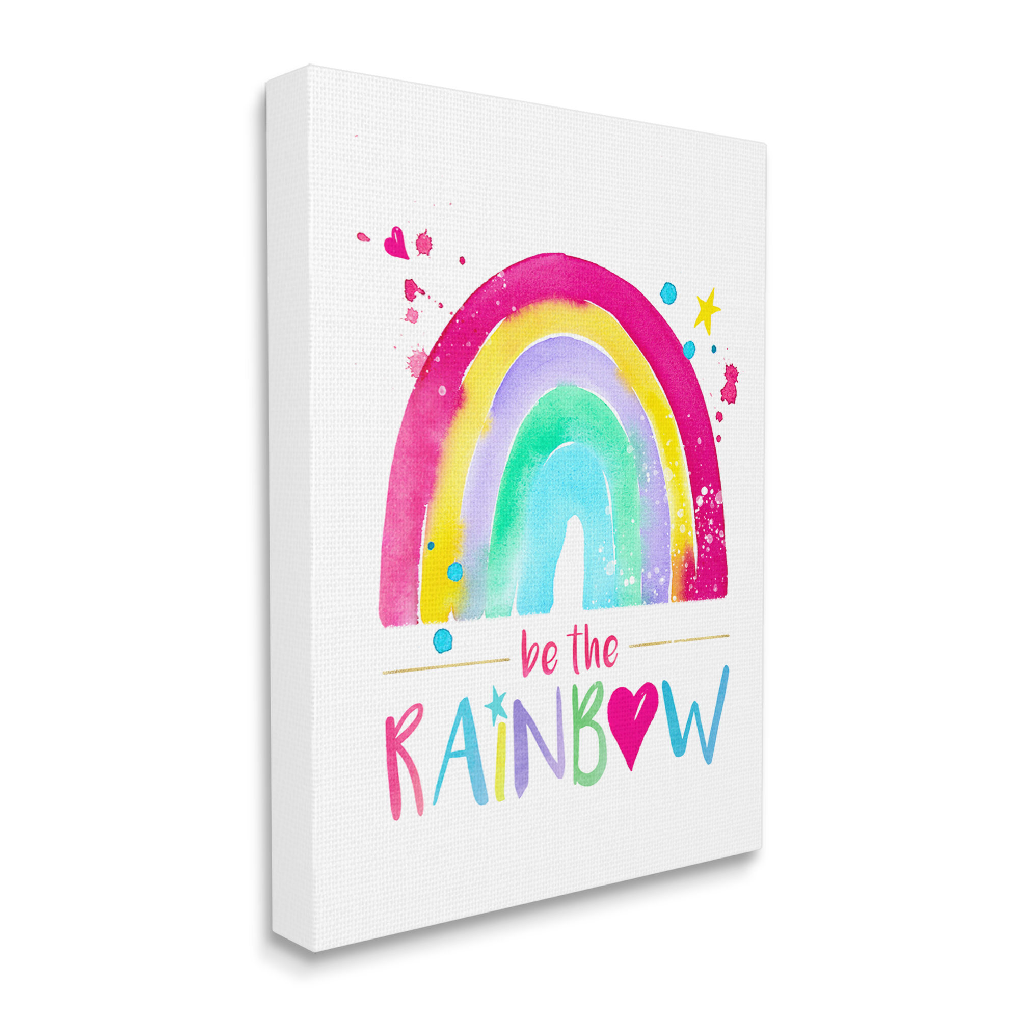 Stupell Industries Modern Rainbow Splash Inspirational Painting Gallery Wrapped Canvas Print Wall Art, 16 x 20
