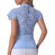 thumbnail image 3 of INSPIRAR CHIC Blusa de manga corta con cuello alto y espalda con abertura para mujeres en el Día de San Valentín, semi transparente, talla M, azul claro, 3 of 6