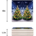 thumbnail image 3 of FMSHPON Merry Christmas Xmas Tree Winter Christmas Set of 6 Coaster for Drinks, Absorbent Ceramic Stone Coasters Cup Mat with Cork Base for Home Kitchen Room Coffee Table Bar Decor, 3 of 4